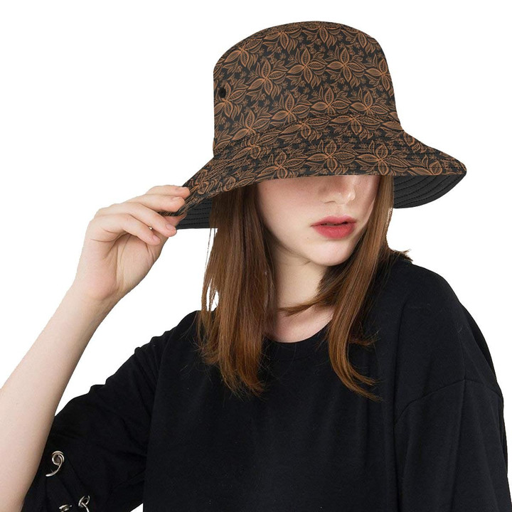Dark Cocoa Cool Pattern Unisex Bucket Hat