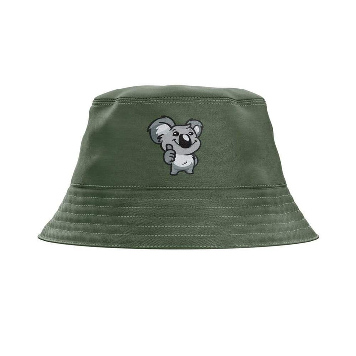 G'day Koala Olive Green Pattern Bucket Hat