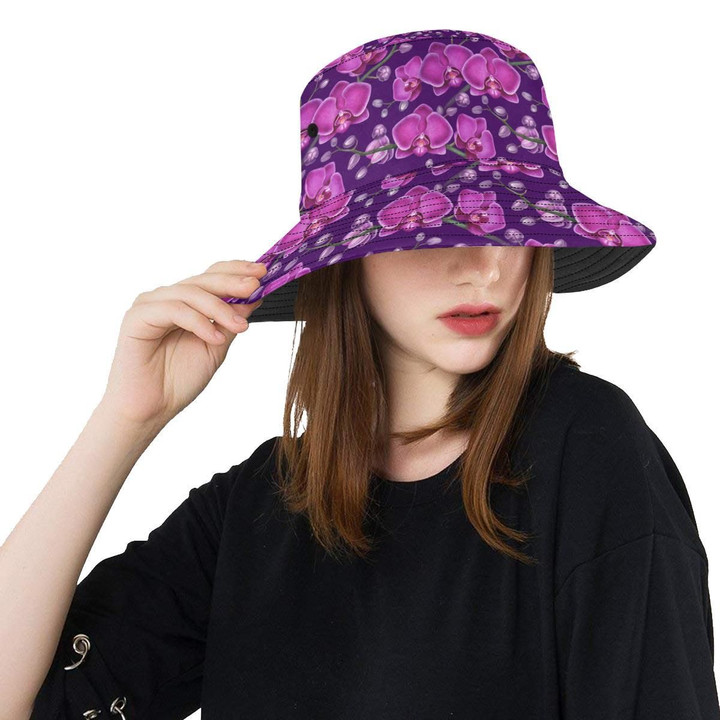 Orchid Purple Pattern Purple Skin Unisex Bucket Hat