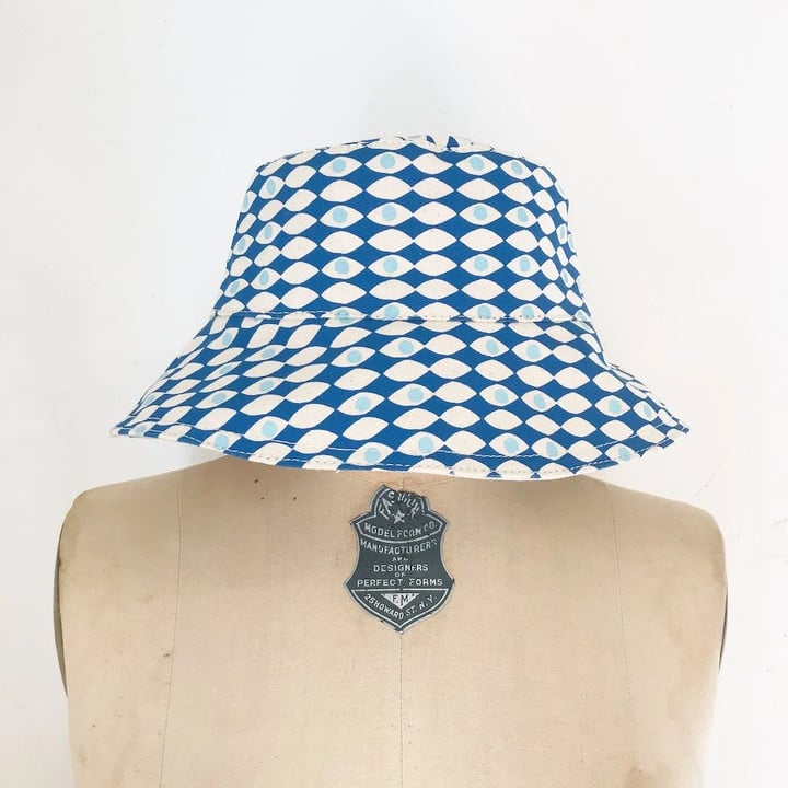 Blue Royal Third Eye Pattern Bucket Hat