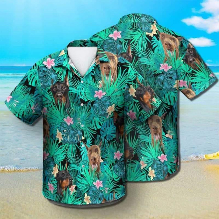 Doberman Pinscher Beach Summer 3D Hawaiian Shirt