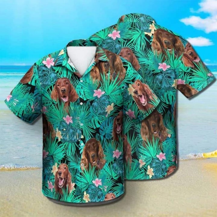 Irish Setter Beach Summer 3D Hawaiian Shirt