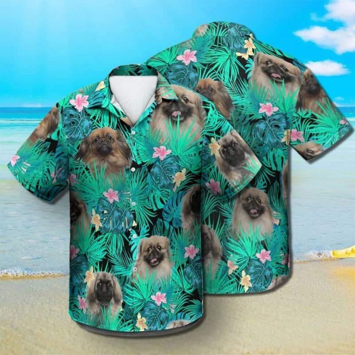 Pekingese Beach Summer 3D Hawaiian Shirt