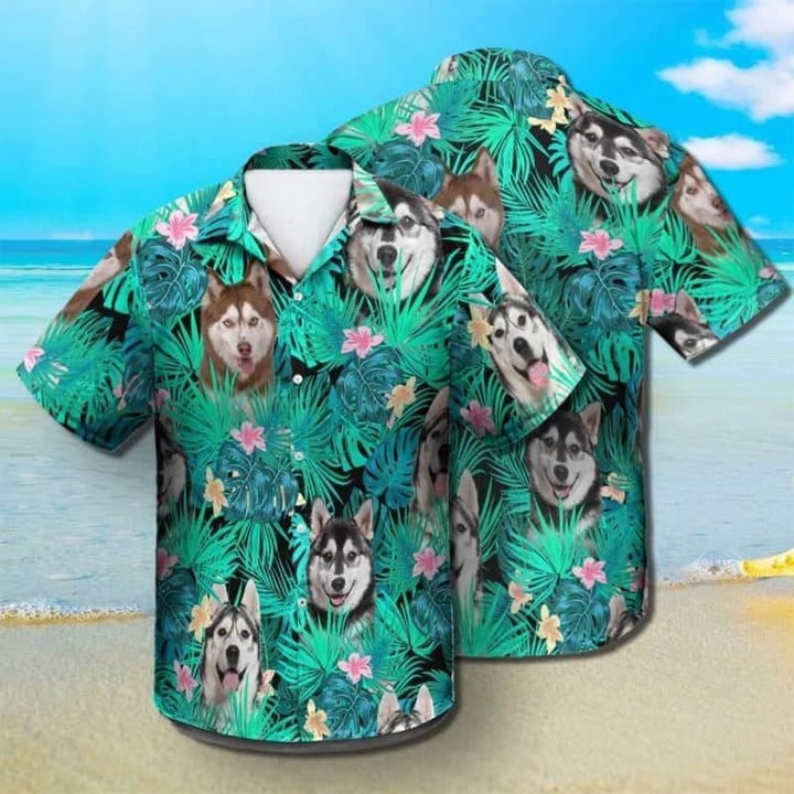 Husky Beach Summer 3D Hawaiian Shirt