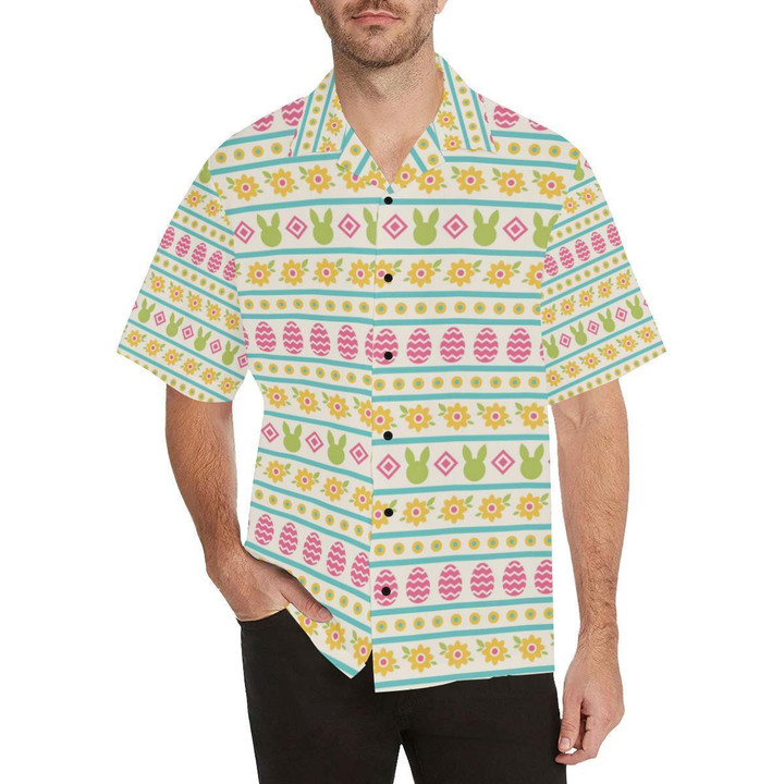Easter Eggs Pattern Print Design RB6 Beach Summer 3D Hawaiian Shirt
