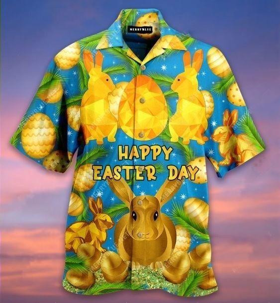 Beach Shirt Find Easter Golden Bunny 3D Hawaiian Shirt