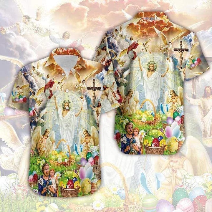 Beach Shirt Jesus Happy Easter 803Dh 3D Hawaiian Shirt