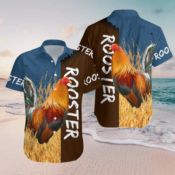 Rooster Beach Summer 3D Hawaiian Shirt