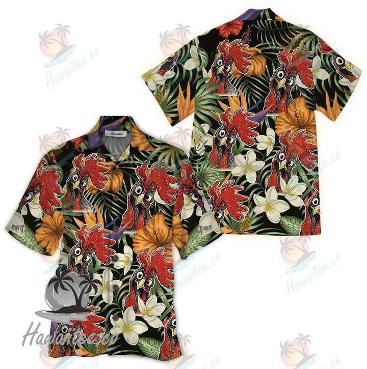 Chicken Colorful Nice Design Unisex Beach Summer 3D Hawaiian Shirt