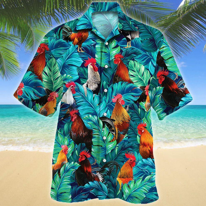 Rooster Lovers Gift Beach Summer 3D Hawaiian Shirt