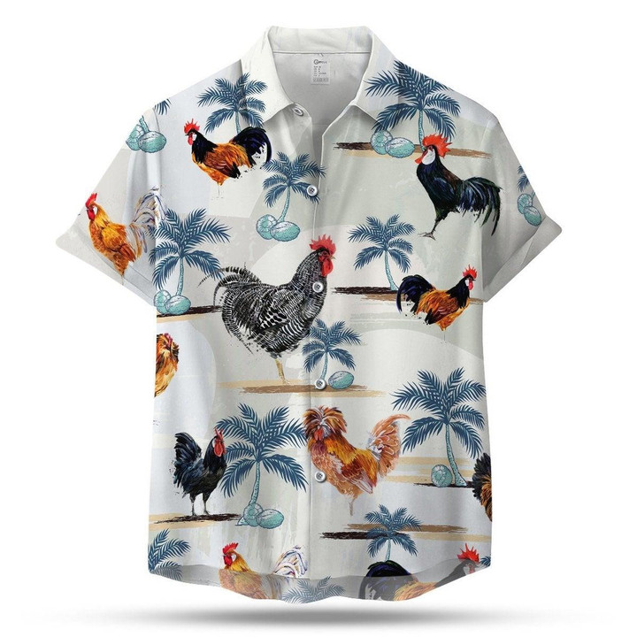 Chicken Pattern Beach Summer 3D Hawaiian Shirt