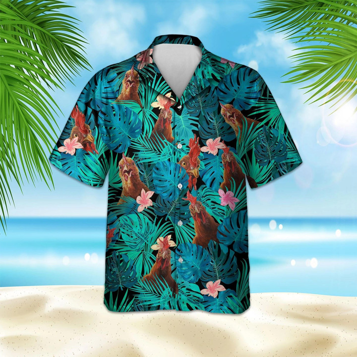 Chickens Beach Summer 3D Hawaiian Shirt