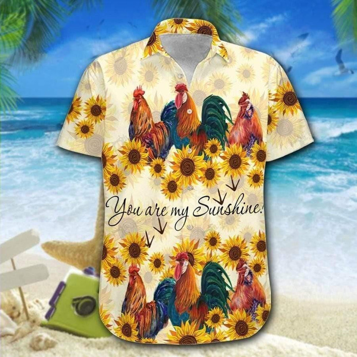 Hawaiian Aloha Shirts Roosters Youre My Sunshine 3D Hawaiian Shirt