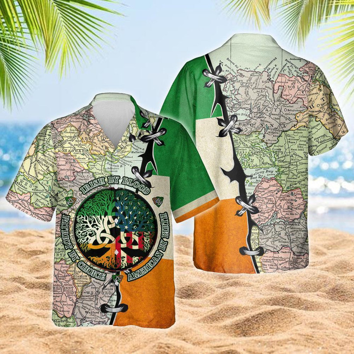Irish By Blood American By Birth Patriot By Choice Beach Summer 3D Hawaiian Shirt