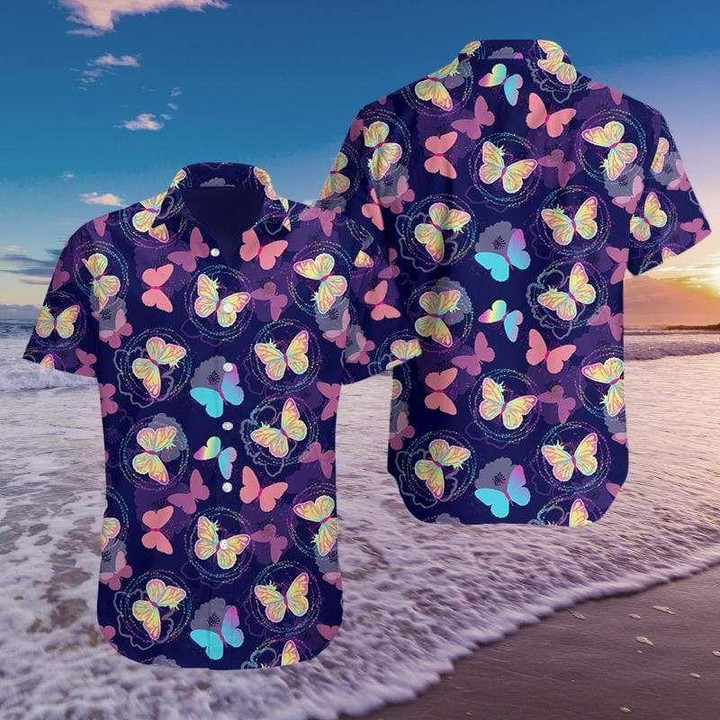 Beach Shirt Butterfly Colorful 3D Hawaiian Shirt Fantastic