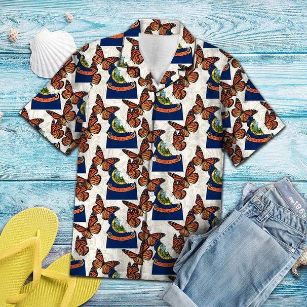 Idaho Monarch Butterfly Tropical Beach Summer 3D Hawaiian Shirt