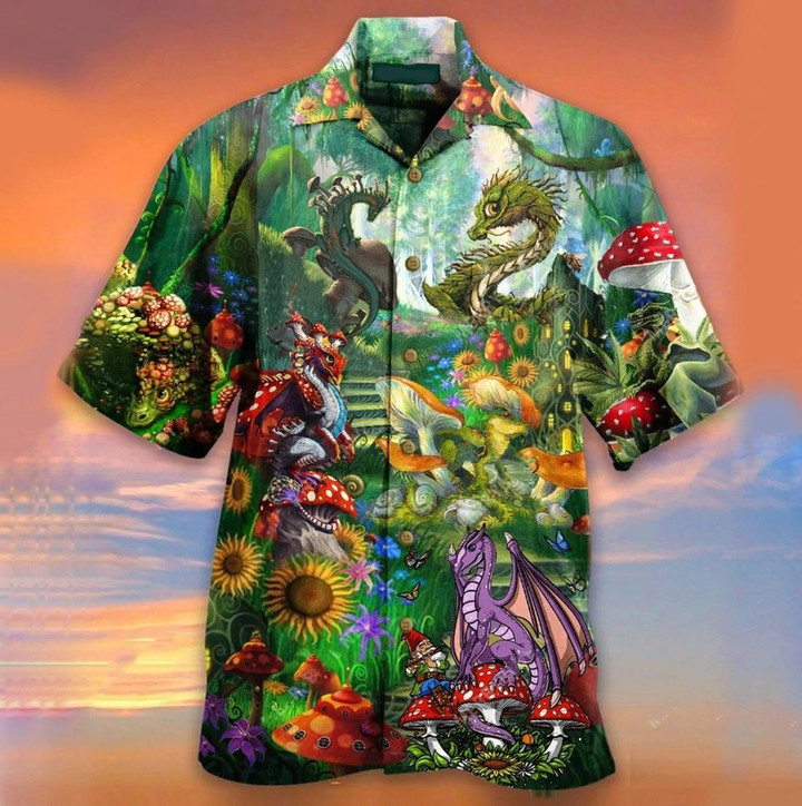 Dragon Mushroom Tropical Beach Summer 3D Hawaiian Shirt