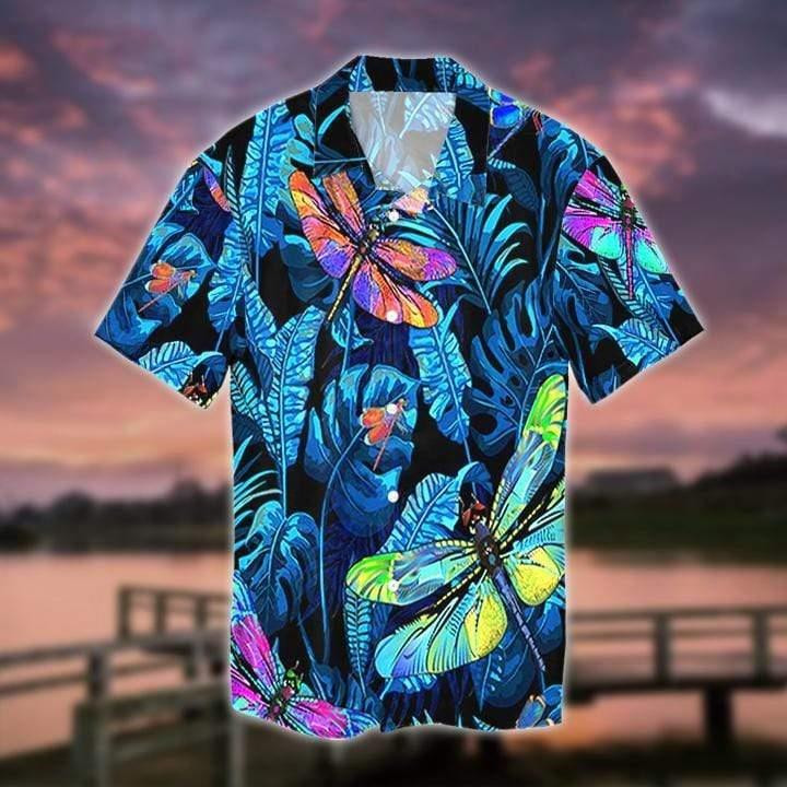 Amazing Dragonfly Blue Beach Summer 3D Hawaiian Shirt