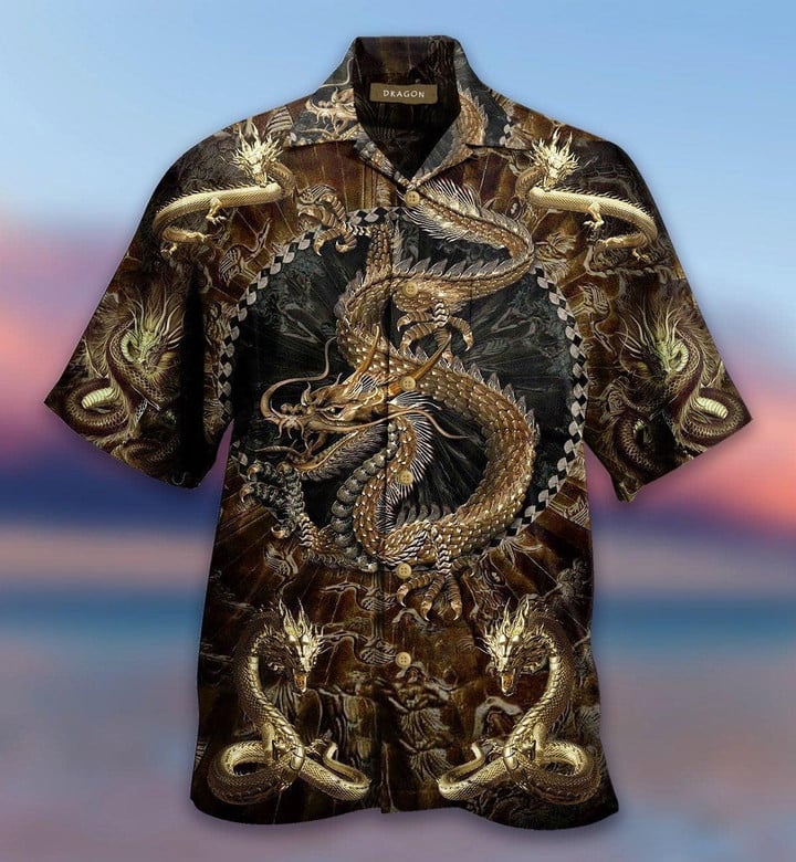 Golden Dragon Era Beach Summer 3D Hawaiian Shirt
