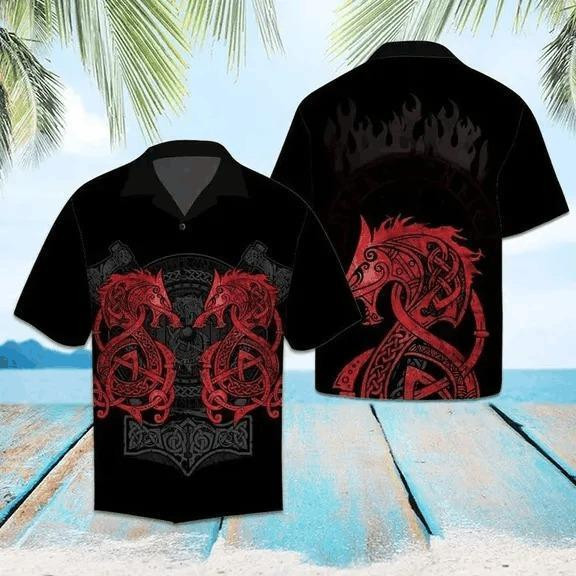 Amazing Viking Dragon Beach Summer 3D Hawaiian Shirt