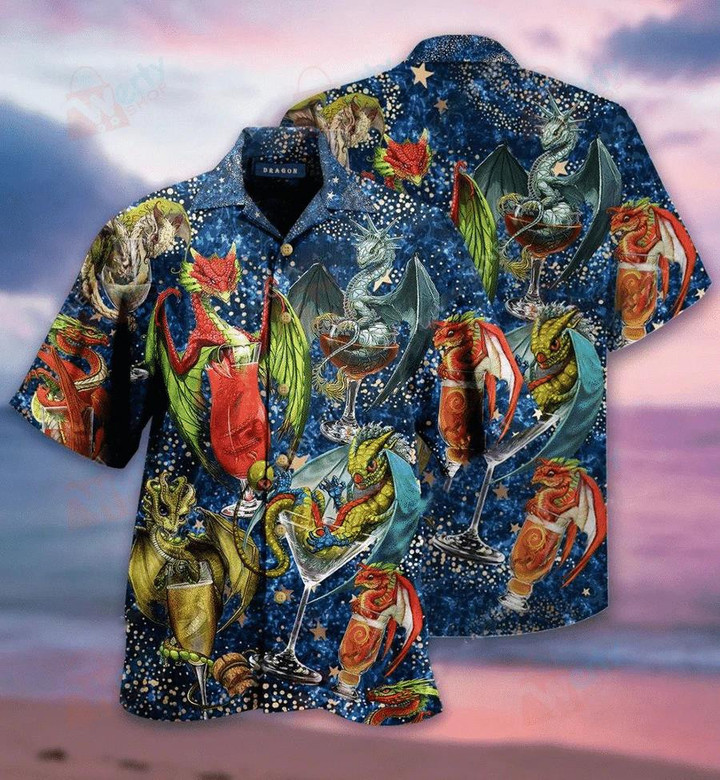 Dragon Cocktail Beach Summer 3D Hawaiian Shirt