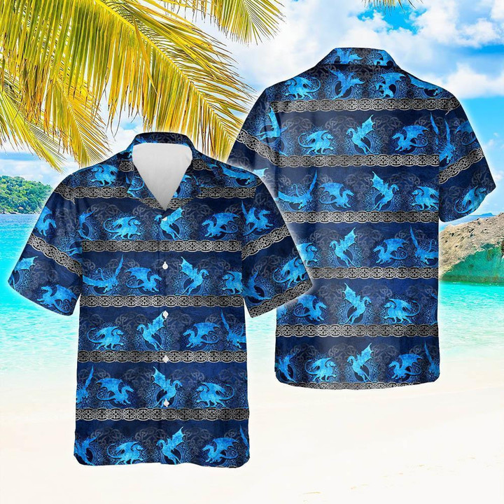 Celtic Dragon Beach Summer 3D Hawaiian Shirt