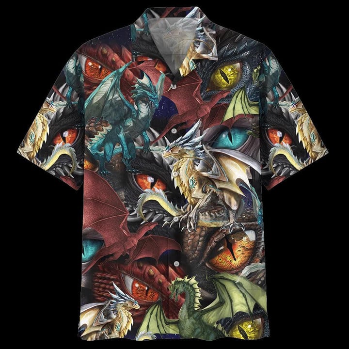 Dragon Colorful Awesome Design Unisex Beach Summer 3D Hawaiian Shirt