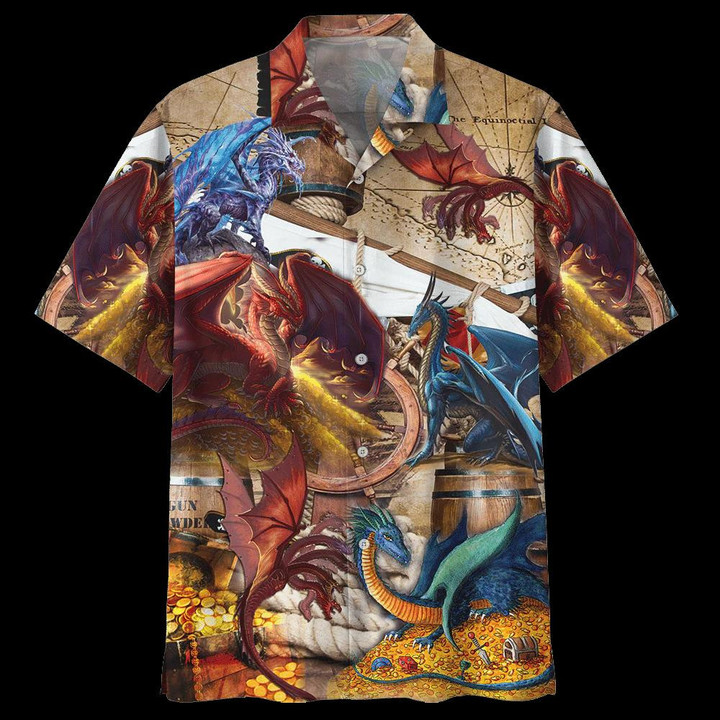 Dragon Colorful Unique Design Unisex Beach Summer 3D Hawaiian Shirt