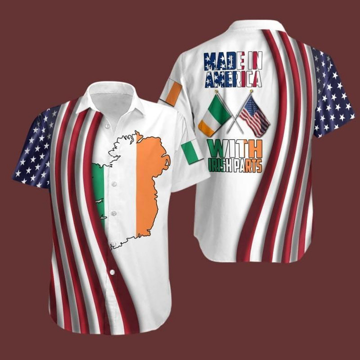 Made in America with Irish parts Beach Summer 3D Hawaiian Shirt