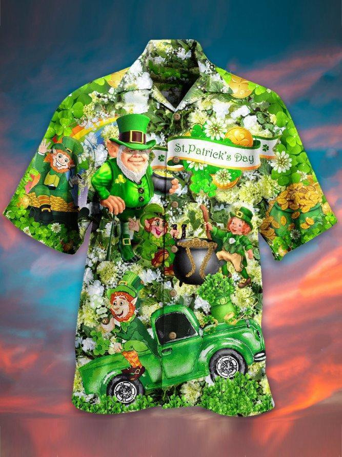 Happy Patrick's Day Beach Summer 3D Hawaiian Shirt