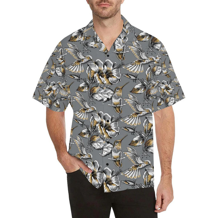 Hummingbird Pattern Print Design 02 Beach Summer 3D Hawaiian Shirt