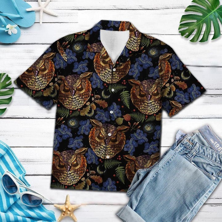 Owl Night H11835 Beach Summer 3D Hawaiian Shirt
