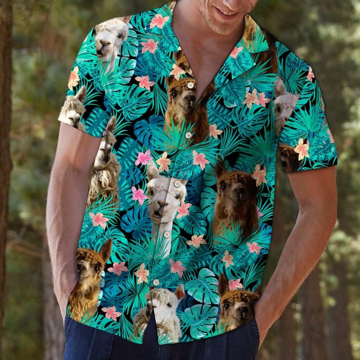 Llama Tropical T0307 3D Hawaiian Shirt