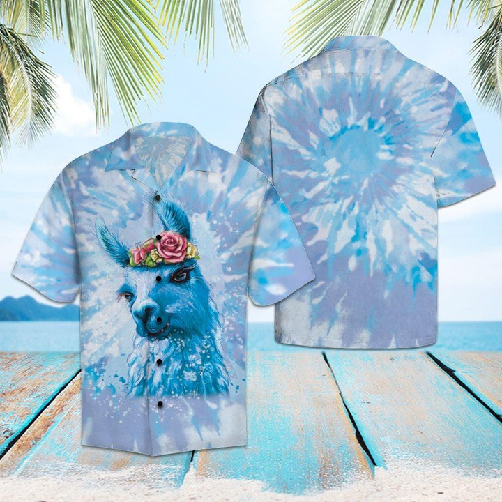 Llama Tie Dye H77080 3D Hawaiian Shirt