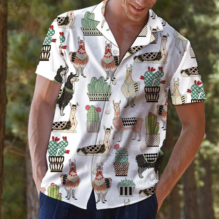 Llama Cactus G5706 3D Hawaiian Shirt
