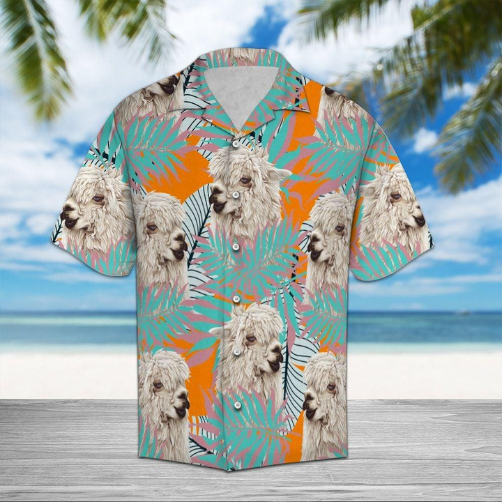 Llama Tropical Pattern D0807 3D Hawaiian Shirt
