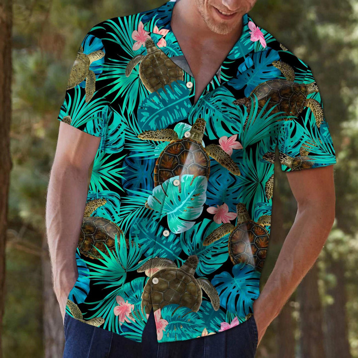 Awesome Turtle Tropical G5702 3D Hawaiian Shirt