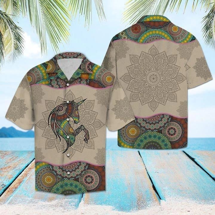 Unicorn Mandala Beach Summer 3D Hawaiian Shirt