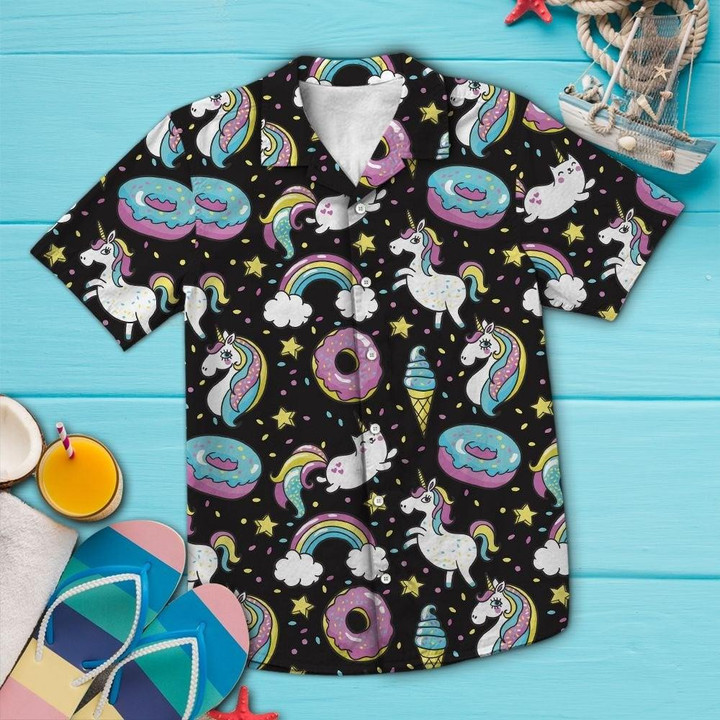 Unicorns Donuts Rainbow G5730- Beach Summer 3D Hawaiian Shirt