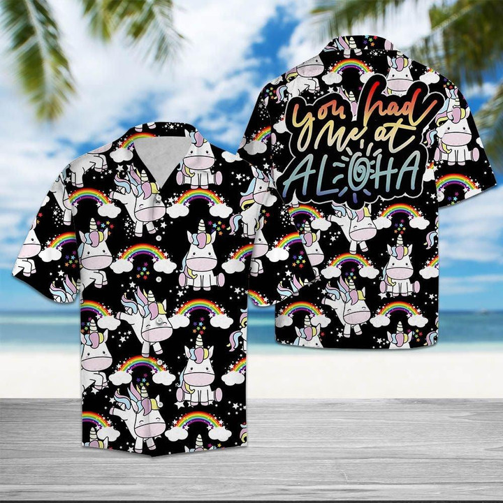 Unicorn You Had Me At Aloha T2407 Beach Summer 3D Hawaiian Shirt