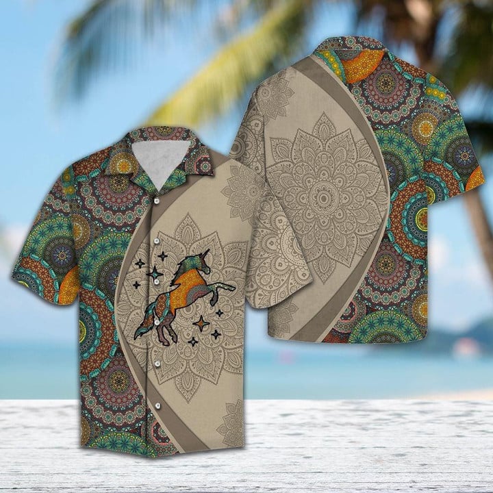 Unicorn Mandala H147018 3D Hawaiian Shirt