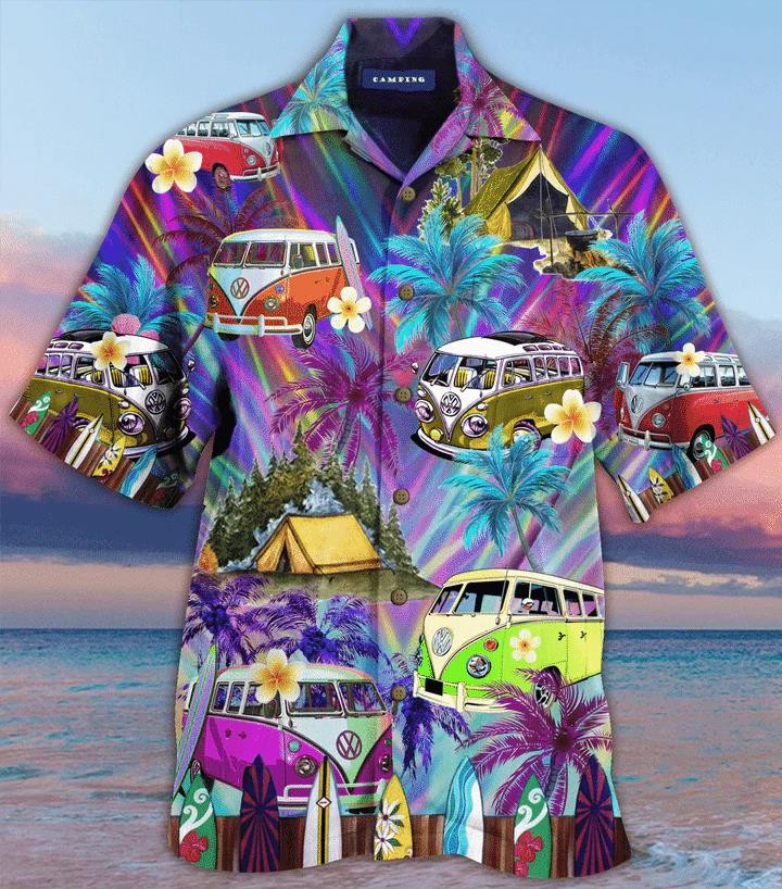 Amazing Camping Beach Summer 3D Hawaiian Shirt