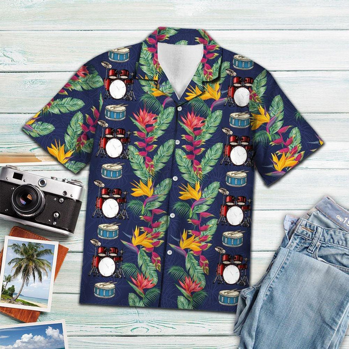 Tropical Drums Beach Summer 3D Hawaiian Shirt