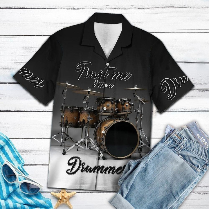 Drums Trust Me Beach Summer 3D Hawaiian Shirt