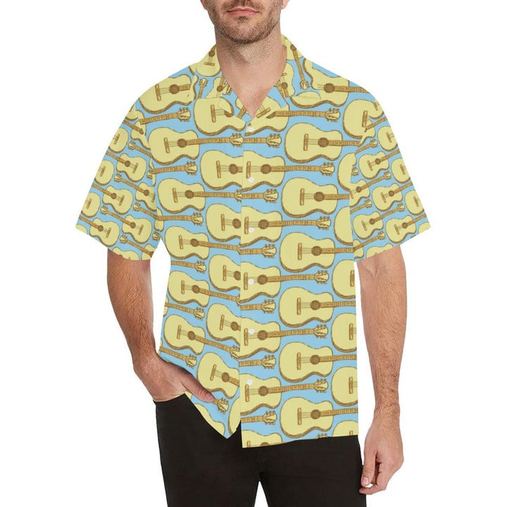 Acoustic Guitar Pattern Print Design 03 Beach Summer 3D Hawaiian Shirt