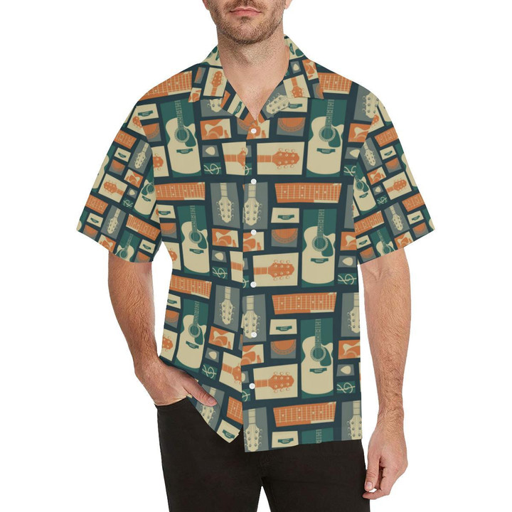Acoustic Guitar Pattern Print Design 02 Beach Summer 3D Hawaiian Shirt