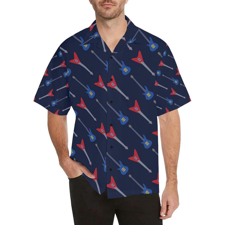 Electric Guitar Pattern Print Design 01 Beach Summer 3D Hawaiian Shirt