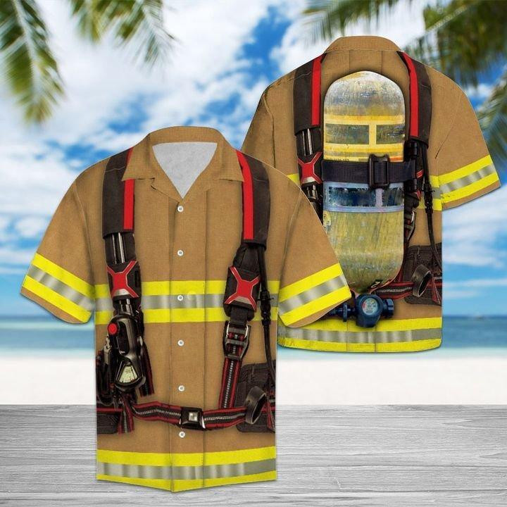 Firefighter Beach Summer 3D Hawaiian Shirt