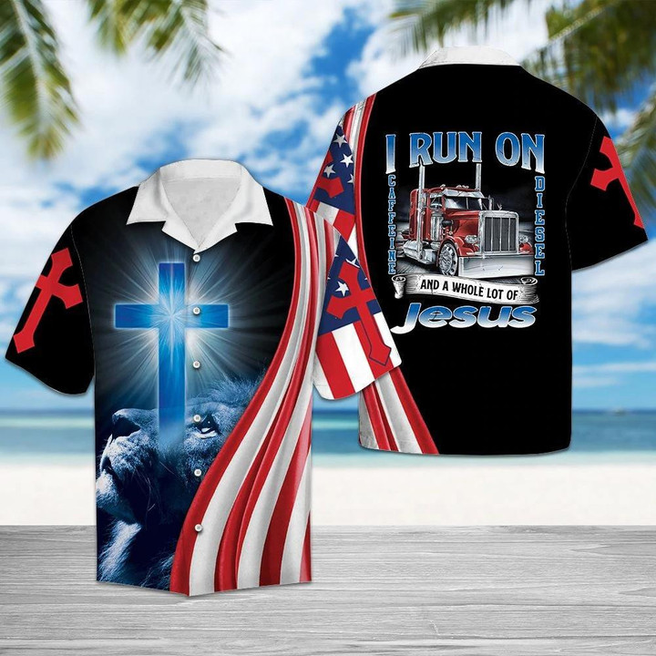 Trucker Runs On Caffeine Diesel God Beach Summer 3D Hawaiian Shirt
