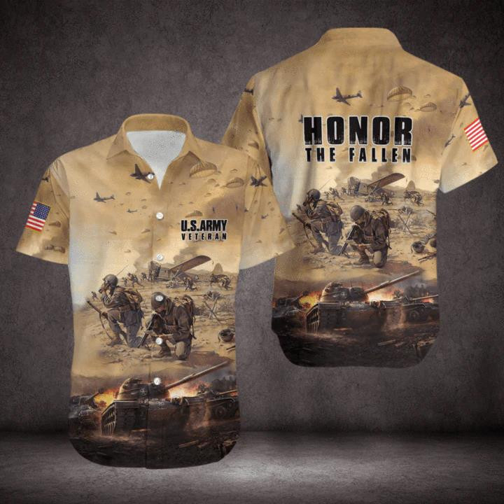 Patriotism US Army Honor Veteran The Fallen Beach Summer 3D Hawaiian Shirt